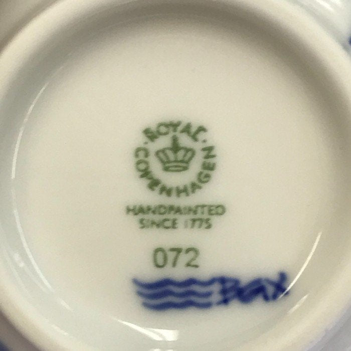 Royal Copenhagen ロイヤルコペンハーゲン ブルーパルメッテ ペアティーセット 125ml カップ&ソーサー 小ぶり ハンドルなし 小皿使用可 食洗器可 中古 T1