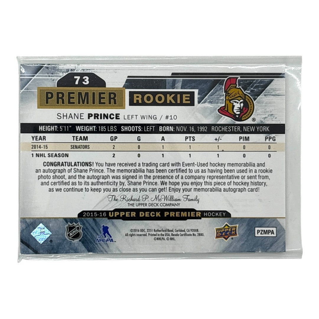 UPPER DECK NHLカード PREMIER SHANE PRINCE SENATORS /375 #73 中古 IT1