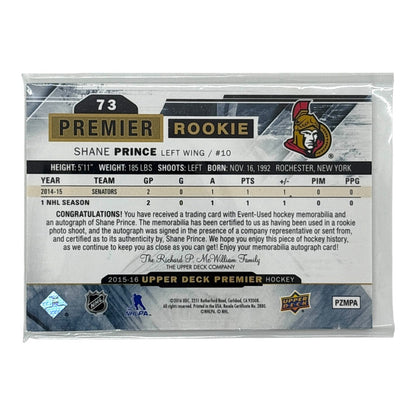 UPPER DECK NHLカード PREMIER SHANE PRINCE SENATORS /375 #73 中古 IT1