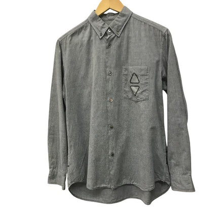 COMME des GARCONS コムデギャルソン GANRYU ガンリュウ シャツ メンズ 長袖 カジュアル プリント Mサイズ グレー ED-B003 トップス 秋 春 中古 W1