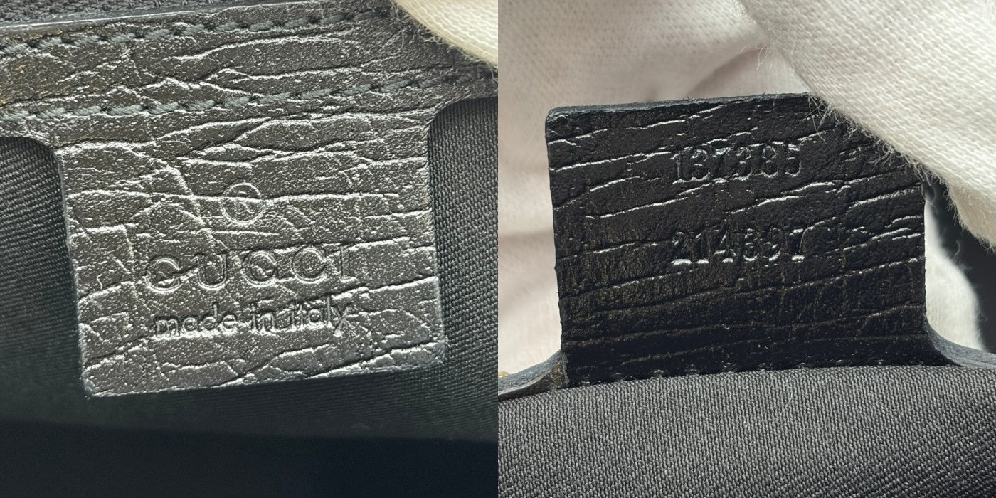 GUCCI グッチ ハンドバッグ レディース シェリーライン GG ブラック 137385 鞄 ブランド レディース おしゃれ レザー キャンバス 中古 W４