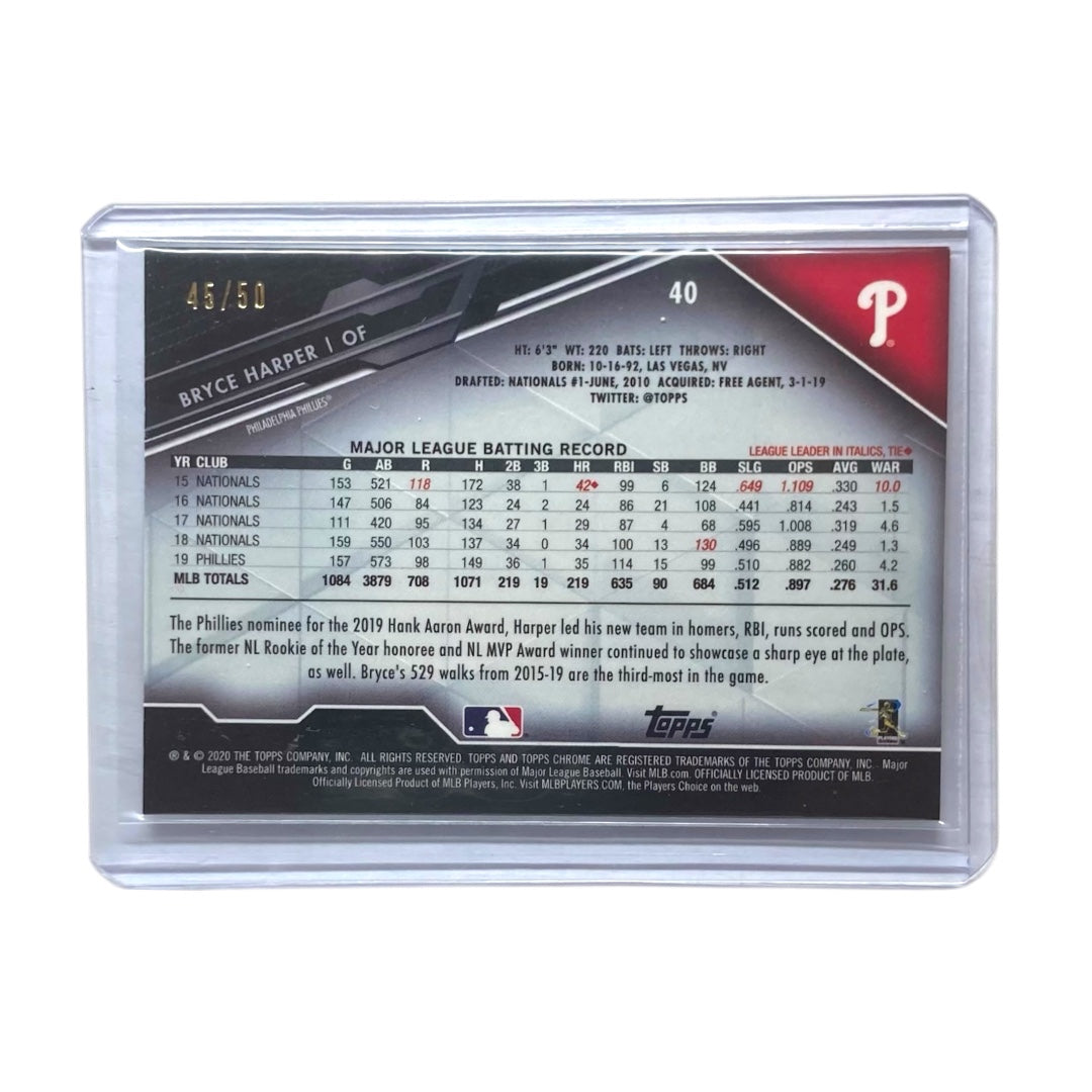 TOPPS MLBカード CHROME BLACK BRYCE HARPER PHILADELPHIA PHILLIES /50 #40 中古 IT2