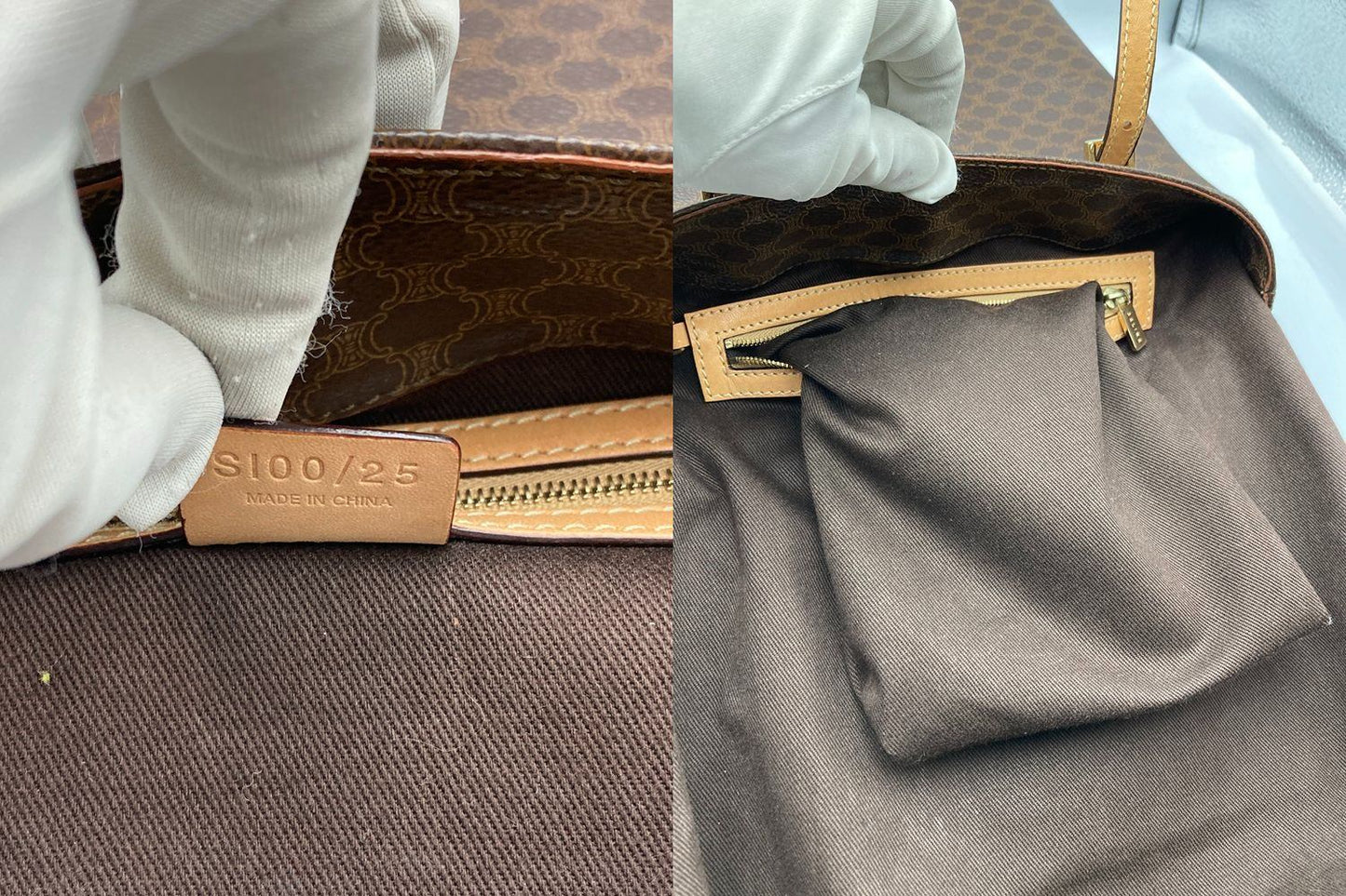 CELINE セリーヌ マカダム トートバッグ PVC×レザー 中古 D4