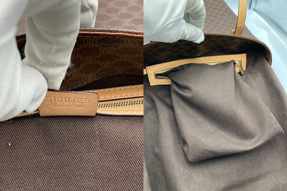 CELINE セリーヌ マカダム トートバッグ PVC×レザー 中古 D4