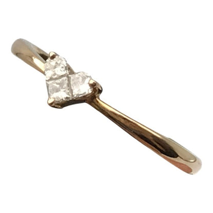 K10PG/ダイヤモンド0.10ct リング レディース ハートモチーフ シンプル ピンクゴールド 8号 中古 T1