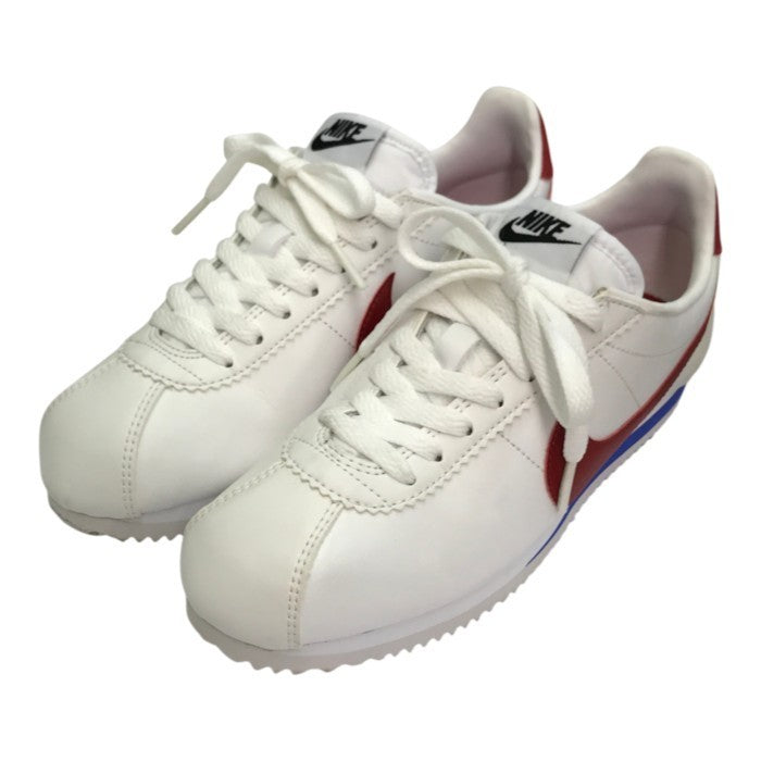 NIKE ナイキ CLASSIC CORTEZ LEATHER スニーカー レディース ローカット レザー コルテッツ ホワイト/レッド 23.5cm 807471-103 中古 T1
