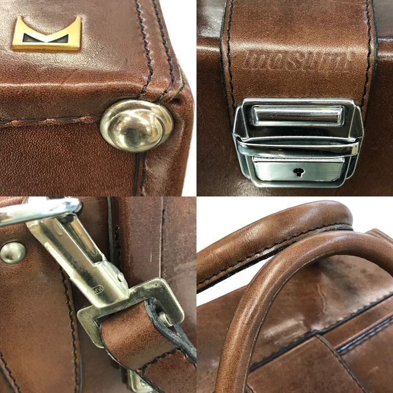 masumi マスミ カメラバッグ レザー 本革 ヴィンテージ ハード ショルダー ブラウン 中古 T1