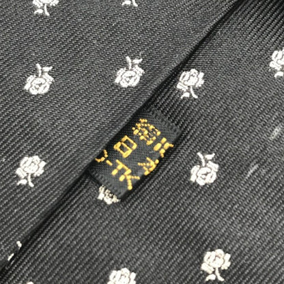 COMME des GARCONS HOMME コムデギャルソン ネクタイ メンズ シルク バラ 小紋 薔薇 レギュラー ブラック 中古 T1