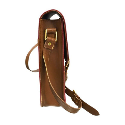 YVES SAINT LAURENT イヴサンローラン ショルダーバッグ ユニセックス スウェード スエード ヴィンテージ 斜め掛け メッセンジャー スタッズ レッド/ブラウン系 中古 T1