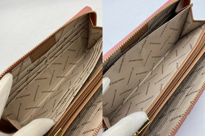 CROCODILE クロコダイル 南天＆福寿草 型押し ラウンドファスナー 長財布 中古 D4