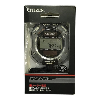 CITIZEN シチズン ストップウォッチ グレー 防滴 ソーラー電源併用 バックライト アラーム 8RDA69-008 中古 T1