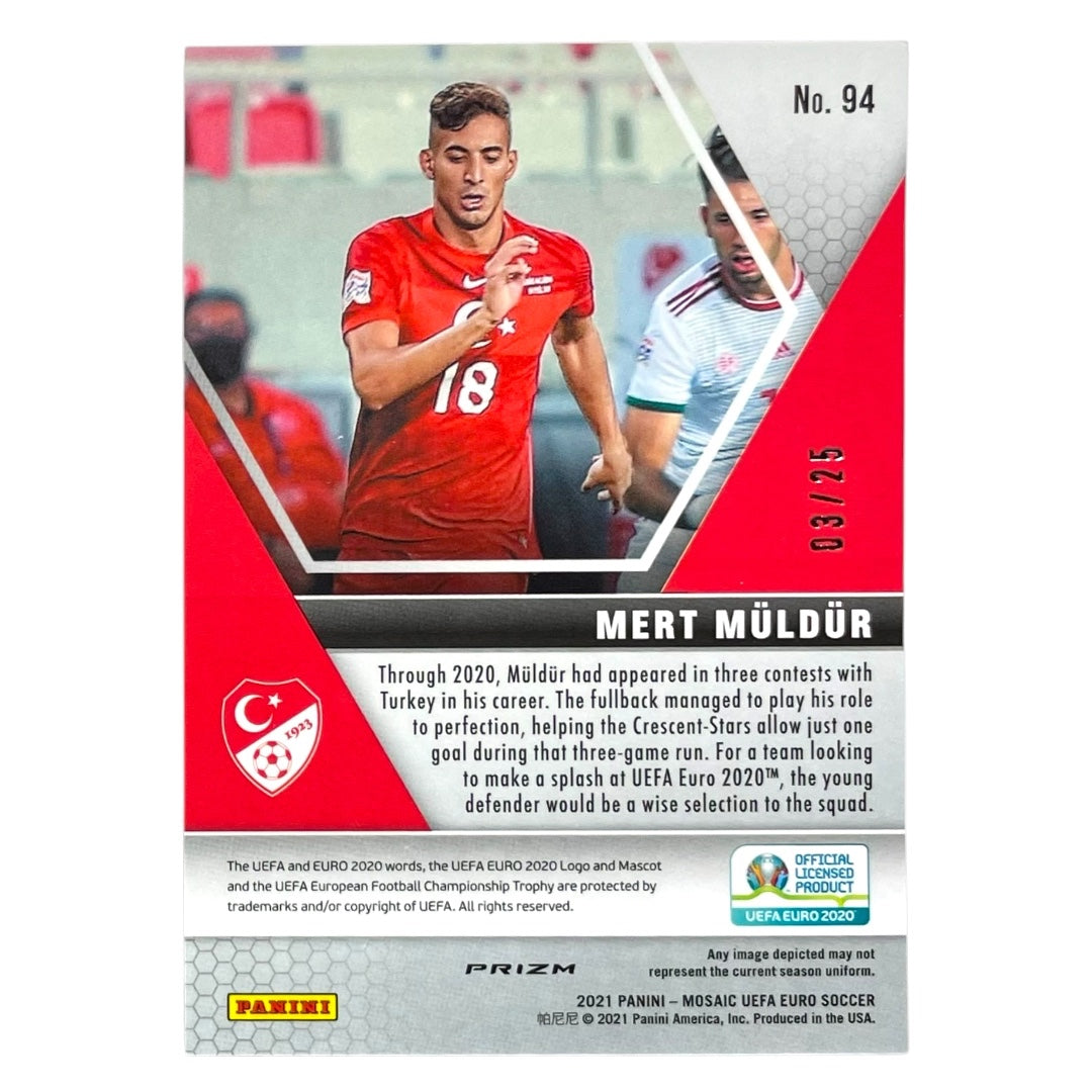 PANINI サッカーカード MOSAIC UEFA EURO PRIZM MERT MULDUR TURKEY /25 #94 中古 IT2