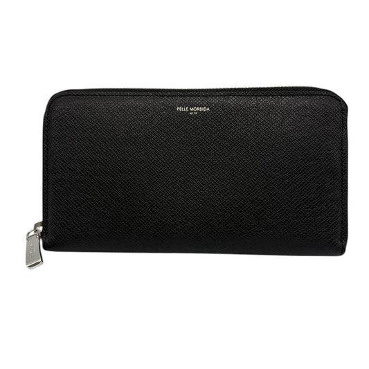 PELLE MORBIDA ペッレモルビダ ラウンドファスナー 長財布 ブラック メンズ レザー おしゃれ 小銭入れ カード入れ 中古 W４