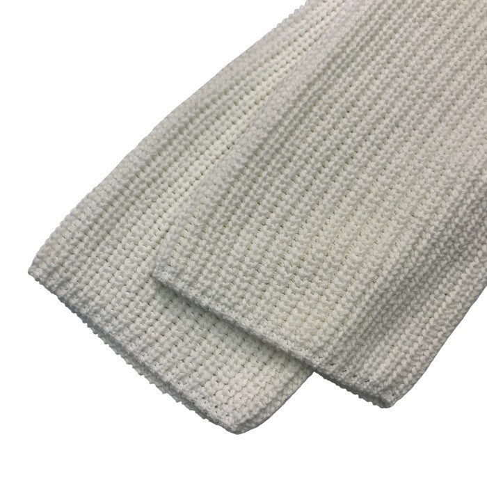 FERRAGAMO フェラガモ ニットトップス レディース 春 コットン サイドカット スリット ボートネック チュニック ホワイト XSサイズ 中古 T1