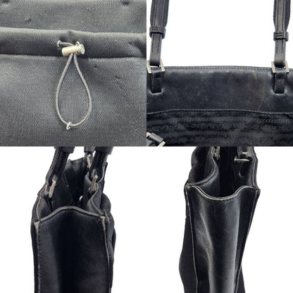 PRADA プラダスポーツ トートバッグ レディース ショルダー メッシュ 肩掛け 裏地あり レザー ブラック 中古 T1
