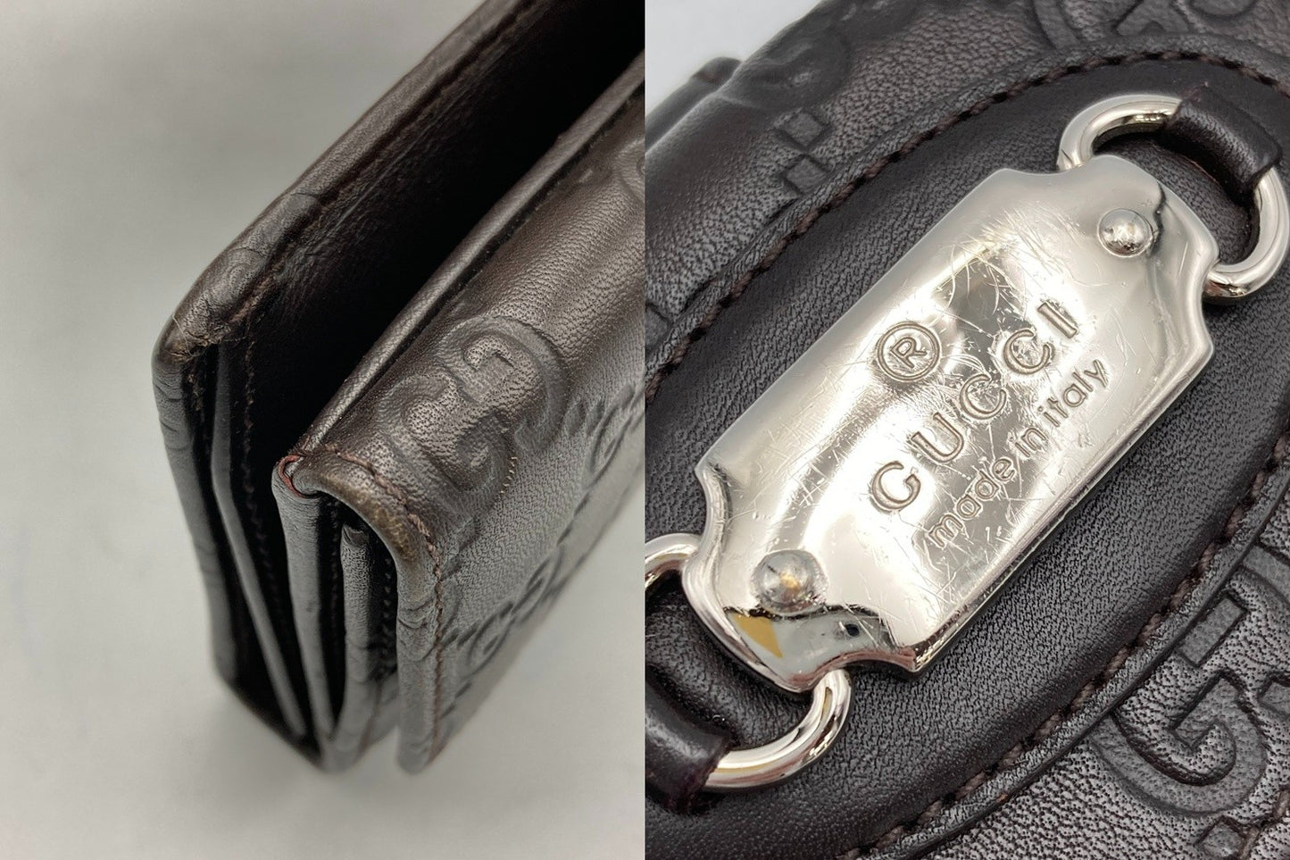 GUCCI グッチ シマレザー Wホック 長財布 231841 中古 D4