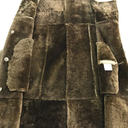 BALLSEY ボールジー ムートンコート レディース 冬 ミドル丈 リアルムートン 羊革 ノーカラー ベージュ 38サイズ 11-08-74-08206 中古 T1