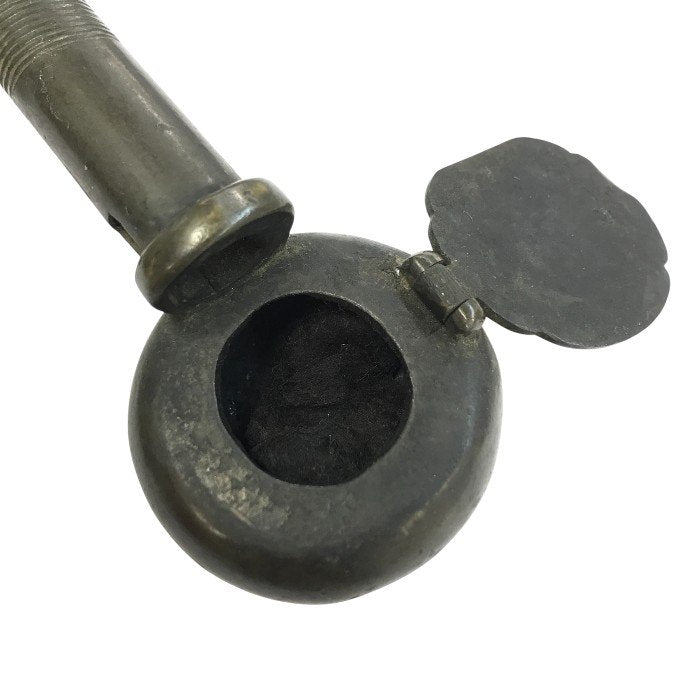 龍雲堂 矢立 携帯用筆記用具 書道 墨壺 アンティーク 文具 金属製 中古 T1