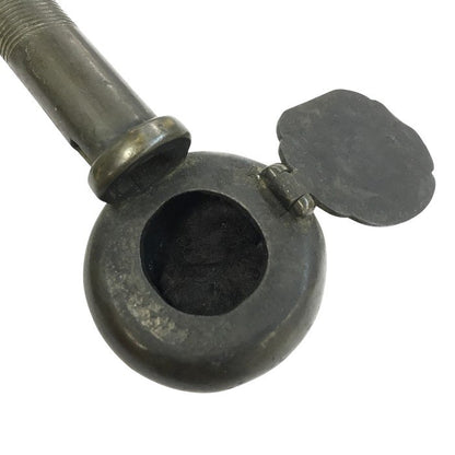 龍雲堂 矢立 携帯用筆記用具 書道 墨壺 アンティーク 文具 金属製 中古 T1