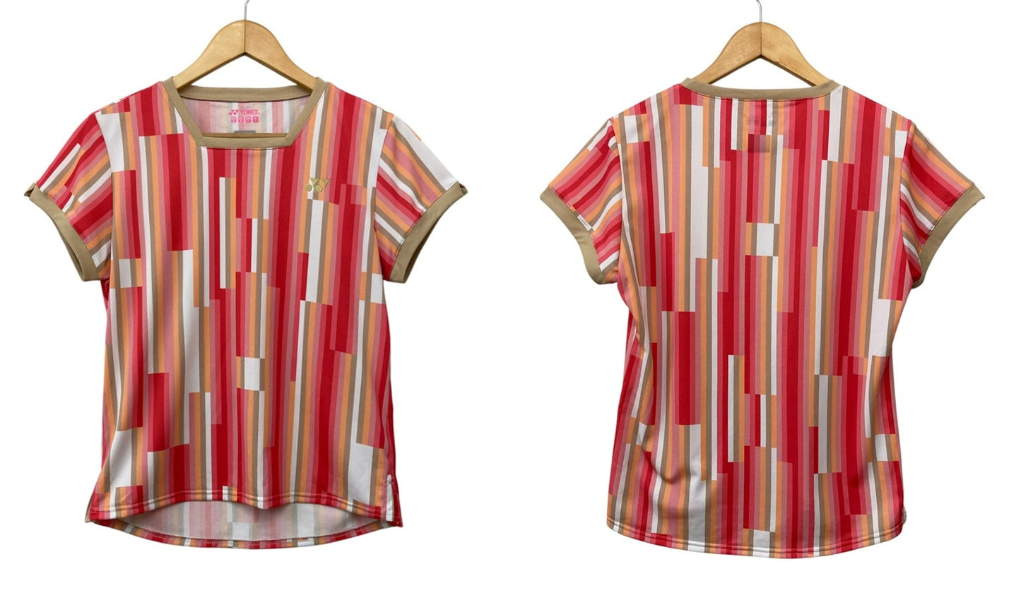 YONEX ヨネックス バドミントンウェア ゲームシャツ 上下セット クリスタルレッド レディース 中古 D4