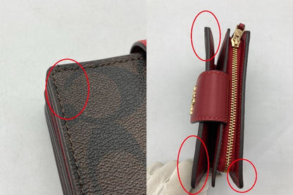 COACH コーチ ミディアム コーナー ジップ ウォレット C0082 中古 D4