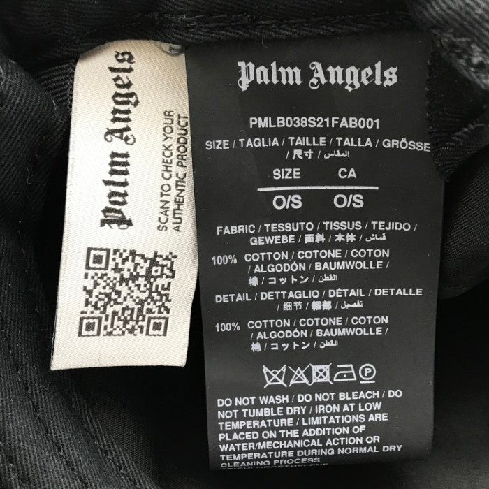 Palm Angels パームエンジェルス キャップ メンズ コットン ベア クマ BEAR ワッペン 野球帽 ブラック oneサイズ PMLB038S21FAB001 中古 T1