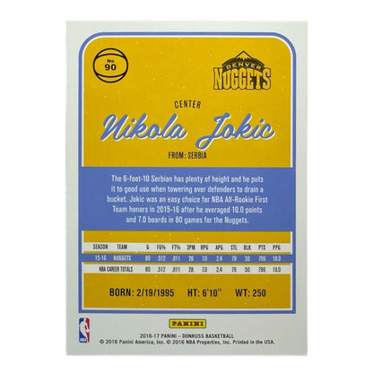 PANINI NBAカード DONRUSS NIKOLA JOKIC DENVER NUGGETS #90 中古 IT2
