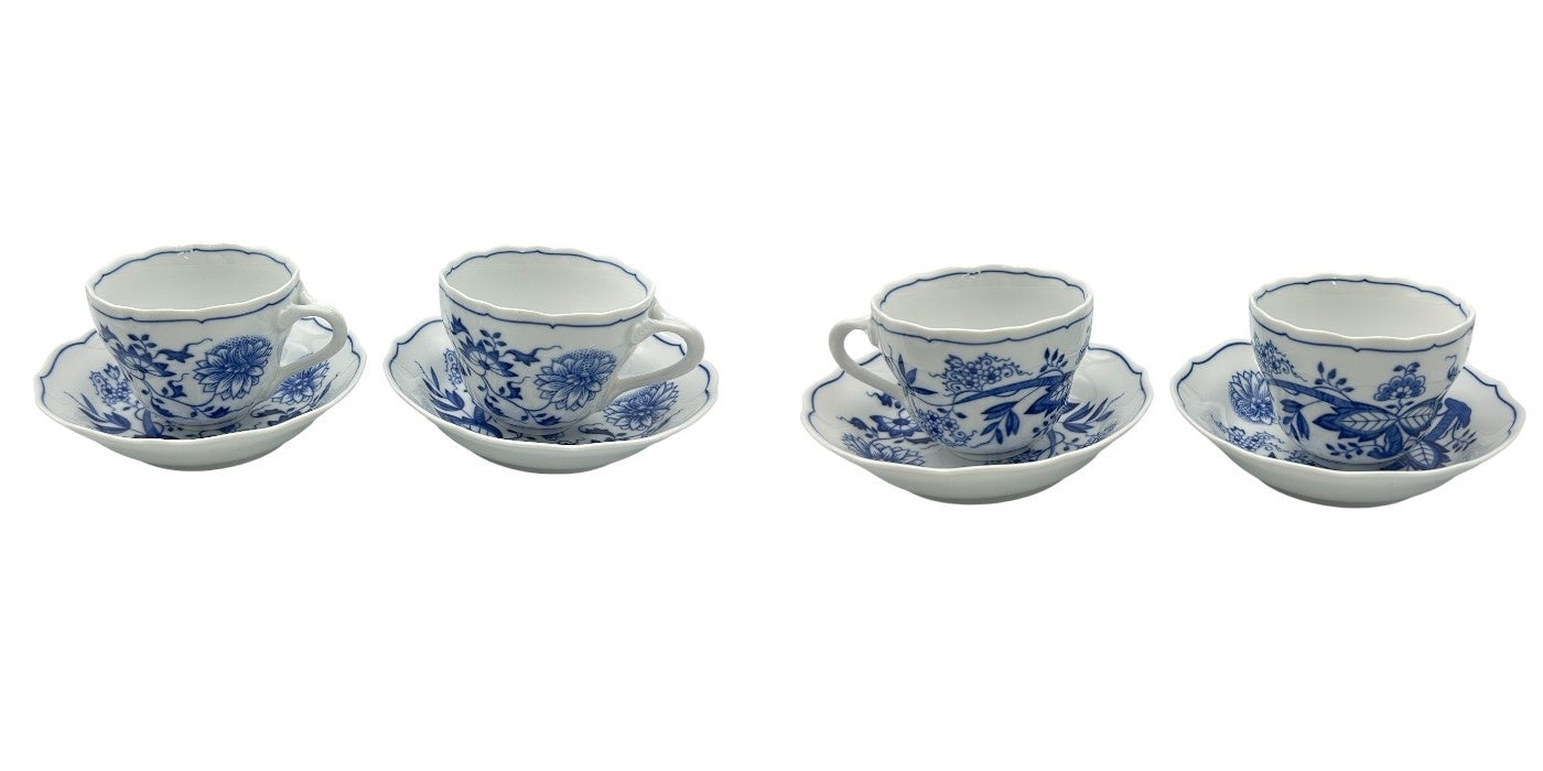 HUTSCHENREUTHER フッチェンロイター ブルーオニオン スクエアプレート24cm＆コーヒー ペア 洋食器 カップ＆ソーサー 皿 中古 W４