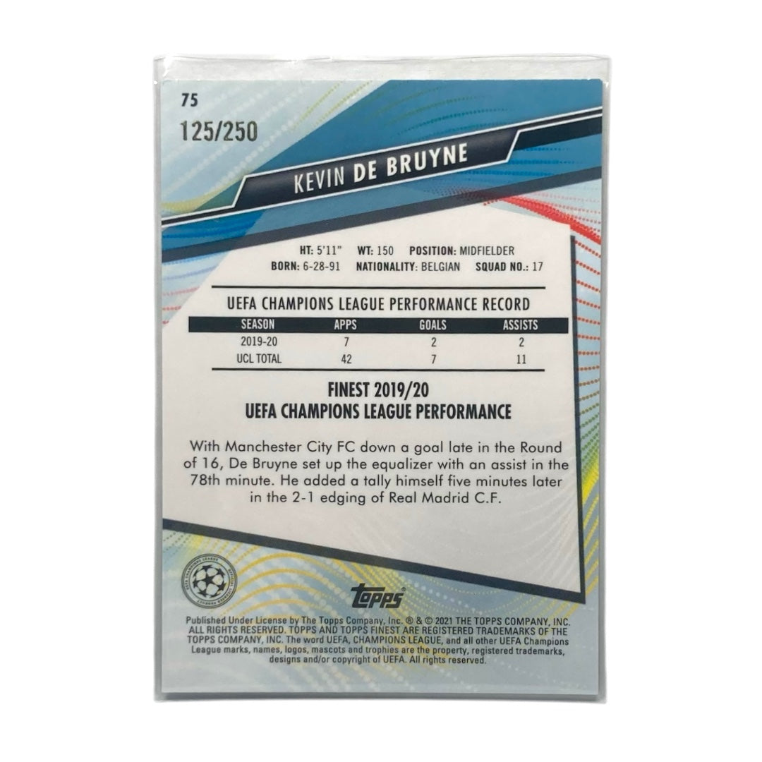 TOPPS サッカーカード FINEST KEVIN DE BRUYNE MANCHESTER CITY /250 #75 中古 IT2