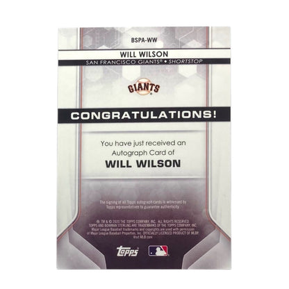 TOPPS MLBカード BOWMAN STERLING WILL WILSON SAN FRANCISCO GIANTS #BSPA-WW 中古 IT2