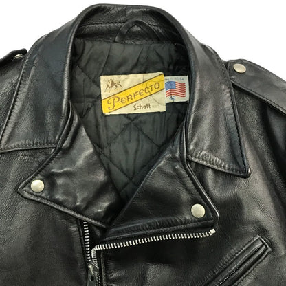 Schott ショット Perfecto ワンスター ライダースジャケット メンズ レザー ダブルブレスト 70s ヴィンテージ ブラック 42サイズ 中古 T1