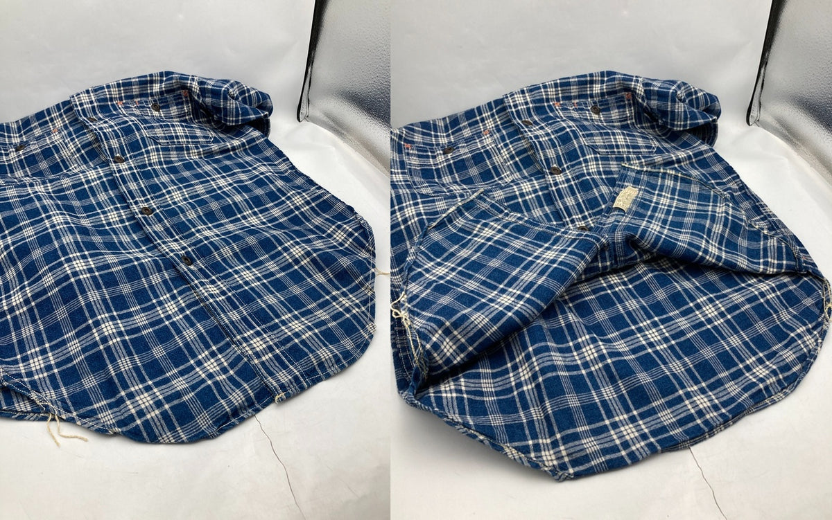 FREEWHEELERS フリーホイーラーズ Neal Cassady Railroad ベイクヘッドシャツ インディゴチェック サイズ14 メンズ 中古 D4