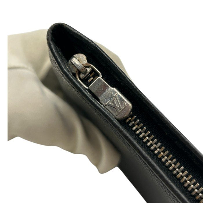 LOUIS VUITTON ルイ・ヴィトン タイガ ポルトビエ モネジップ 二つ折り 財布 M30672 レザー コンパクト ファスナー ブランド 中古 W４