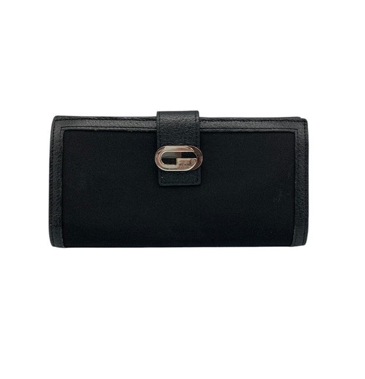 GUCCI グッチ キャンバスレザー Wホック 2つ折り長財布 035 0416 2109 中古 D4