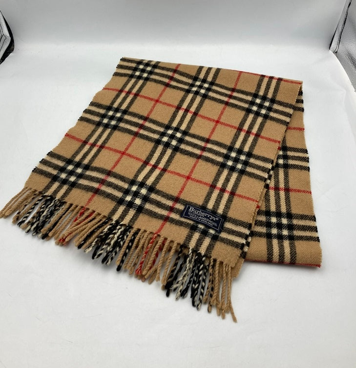 Burberry's バーバリーズ 英国製 ノバチェック マフラー ウール100％ 中古 D4