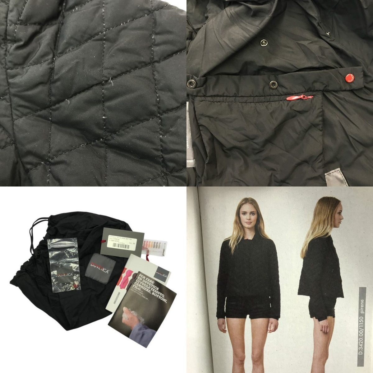 DUVETICA デュベティカ PIRENE ダウンジャケット レディース キルティング ショート丈 軽量 薄手 2014年 ブラック 44サイズ D.3420.00/1150 中古 T1