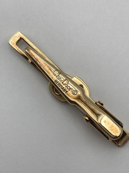 Christian Dior MONSIEUR  クリスチャンディオール ロゴ ラインストーン ネクタイピン 中古 D4