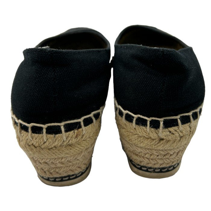 TORY BURCH トリーバーチ パンプス レディース エスパドリーユ ウェッジソール ブラック 5サイズ (約22cm) 靴 シューズ 夏 かわいい ブランド 中古 W４