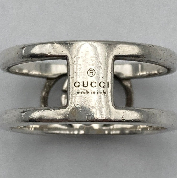 GUCCI グッチ インターロッキングG リング シルバー925 16号 中古 D4