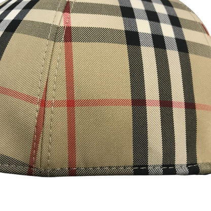 BURBERRY LONDON バーバリー ベースボールキャップ メンズ コットン チェック柄 ロゴパッチ ボタン ベージュ XLサイズ 8026929 中古 T1