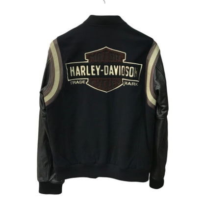 HARLEY DAVIDSON ハーレーダビッドソン スタジャン メンズ レザー/アクリル ブラック Sサイズ 97535-13VN 中古 T1