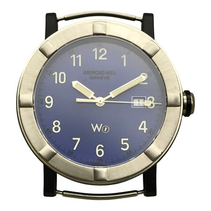 RAYMOND WEIL レイモンドウェイル 腕時計 メンズ アナログ クォーツ デイト W1 ラウンドフェイス シルバー/ネイビー 6100 中古 T1