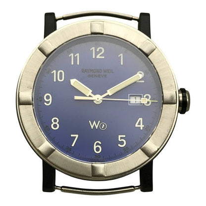 RAYMOND WEIL レイモンドウェイル 腕時計 メンズ アナログ クォーツ デイト W1 ラウンドフェイス シルバー/ネイビー 6100 中古 T1