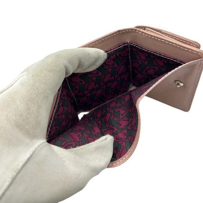 Vivienne Westwood ヴィヴィアンウエストウッド レザー 三つ折り財布 本革 コンパクト ミニ レディース 中古 W4