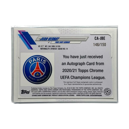 TOPPS サッカーカード CHROME JUAN BERNAT PARIS SAINT-GERMAN /150 #CA-JBE 中古 IT2