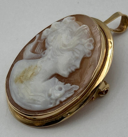 K18 カメオ ブローチ/ペンダントトップ 中古 D4