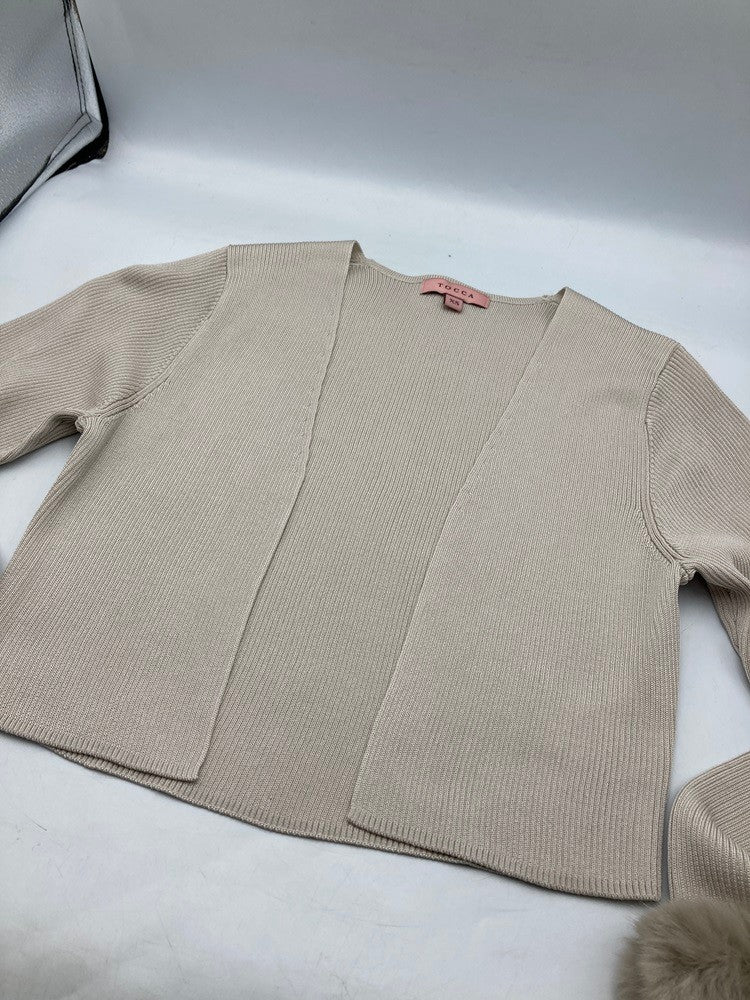 TOCCA トッカ エコファー付 ボレロ カーディガン 488455 グレージュ サイズXS 中古 D4