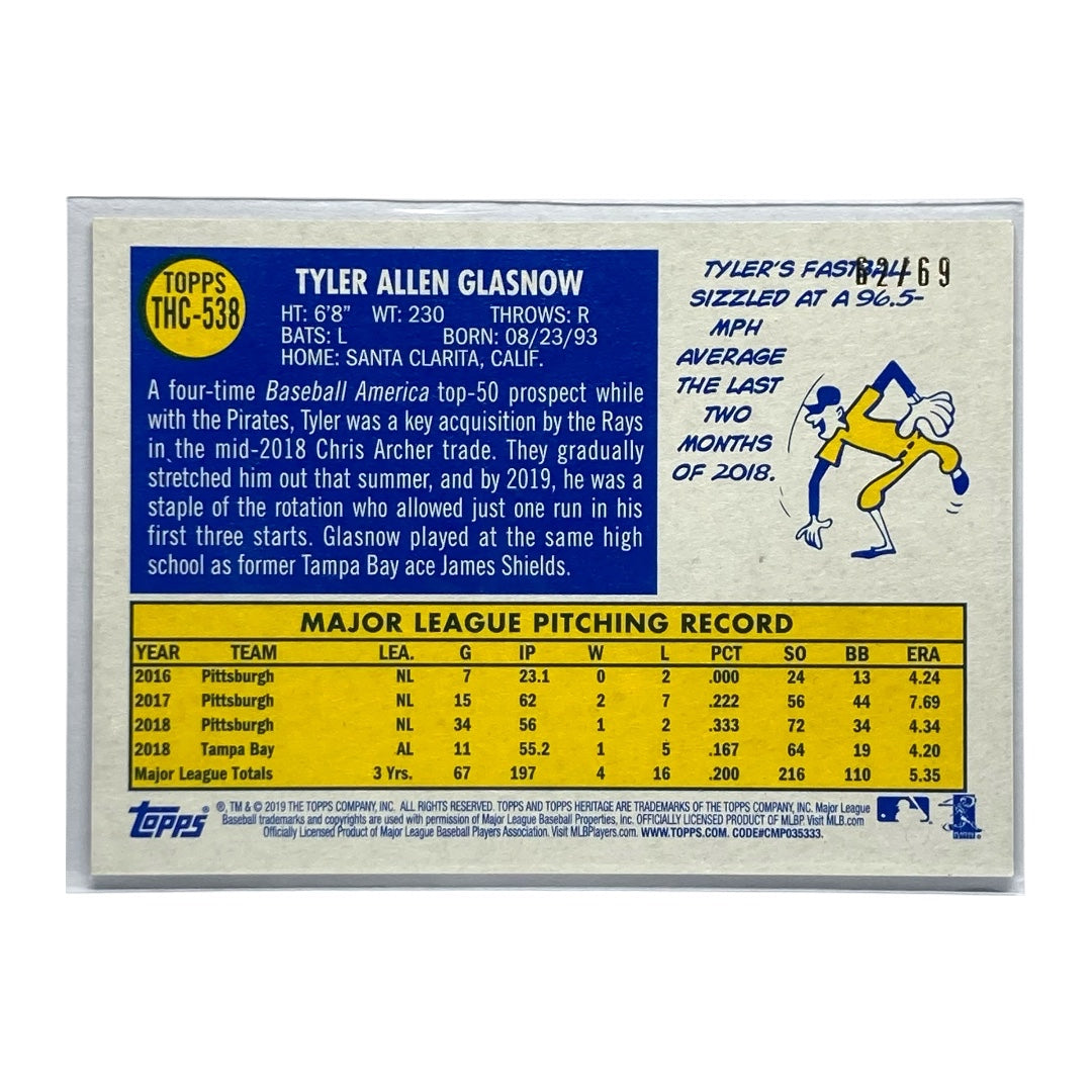 TOPPS MLBカード HERITAGE TYLER ALLEN GLASNOW RAYS 62/69 #THC-538 中古 IT2