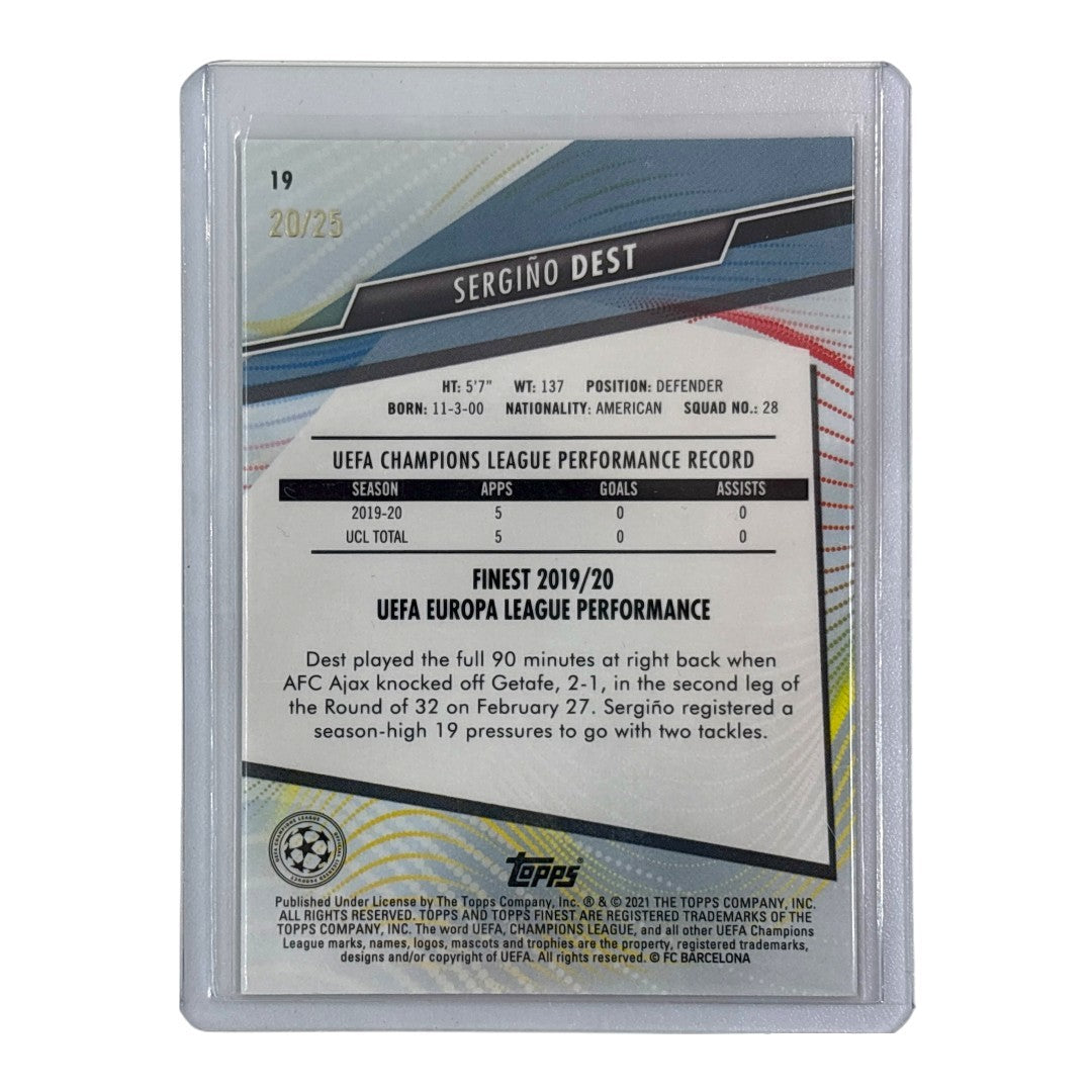 TOPPS サッカーカード FINEST SERGINO DEST BARCELONA 20/25 #19 中古 IT1