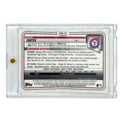 TOPPS MLBカード BOWMAN CHROME 1ST EVAN CARTER TEXAS RANGERS /499 #CDA-EC 中古 IT1